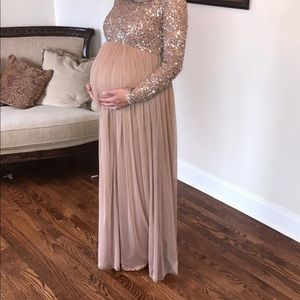 ASOS Maternity Sequence and Tulle Evening Gown